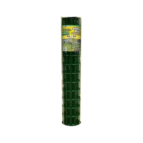Welded Wire Fence, Green Vinyl Coated, 16 Gauge, 4 x 2-In. Mesh, 48-In. x 50-Ft.