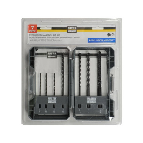 7-Pc. Percussion Masonry Drill Bit Set