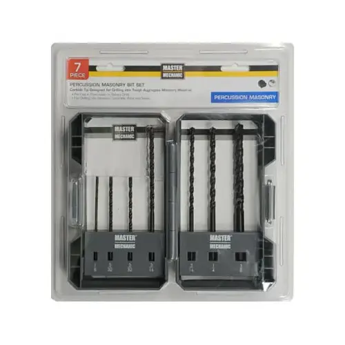 7-Pc. Percussion Masonry Drill Bit Set