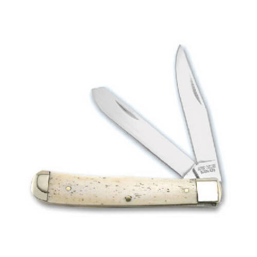 FROST CUTLERY COMPANY 18-812WSB Mustang Trapper Knife, 2-Blade, Bone Handle