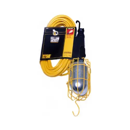 Work Light with Outlet and Metal Guard, 13 A, 120 V, Yellow