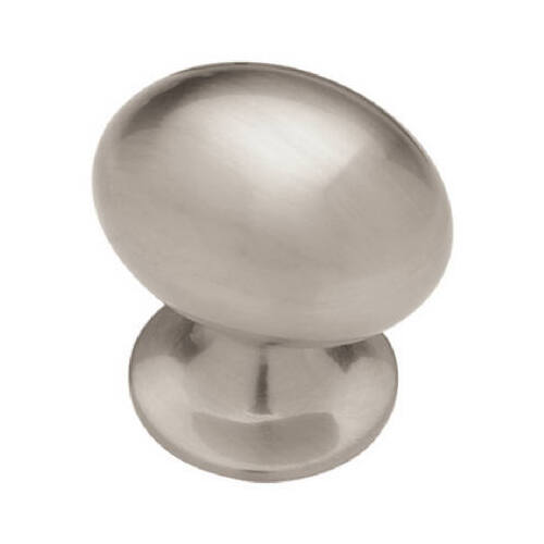 Football Cabinet Knob, Brushed Satin Nickel, 1-3/8-In.