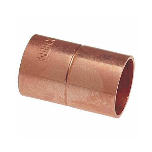 Copper Pipe Coupling With Roll Stop, 1-In. CxC