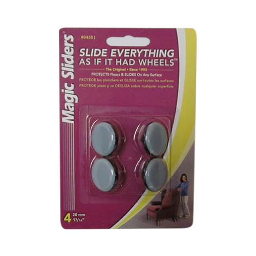 MAGIC SLIDERS L P 04301 Surface Protectors, Furniture Sliding Discs, Nail-On, 1-3/16-In. Round - pack of 4