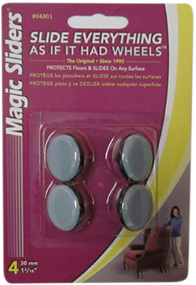 MAGIC SLIDERS L P 04301 Surface Protectors, Furniture Sliding Discs, Nail-On, 1-3/16-In. Round - pack of 4