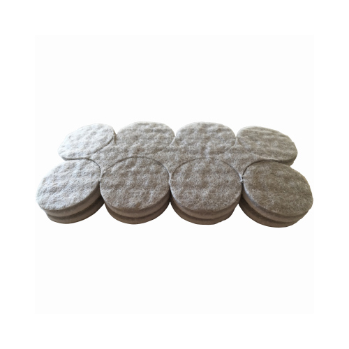 Protective Pad, Felt, Beige, 1 in Dia, Round - pack of 16