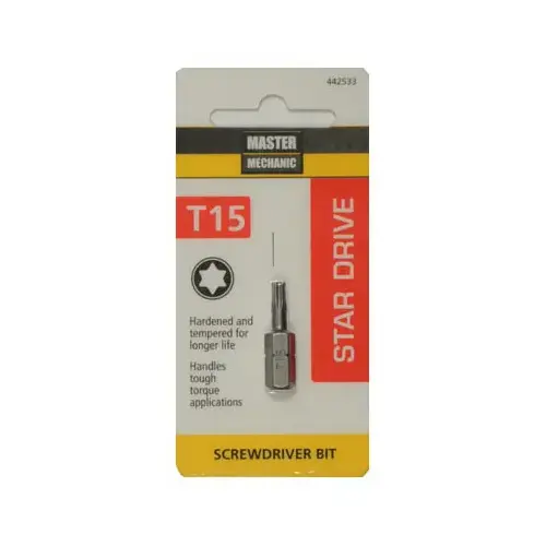 Torx T15 Insert Bit Tip, 1 In.