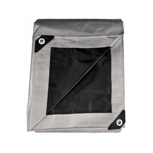 KAPS TEX CO LTD KT-HT2025SB Tarp, Black & Silver, 10-mil Polyethylene , 20 x 25-Ft.