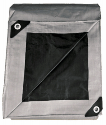 KAPS TEX CO LTD KT-HT2025SB Tarp, Black & Silver, 10-mil Polyethylene , 20 x 25-Ft.