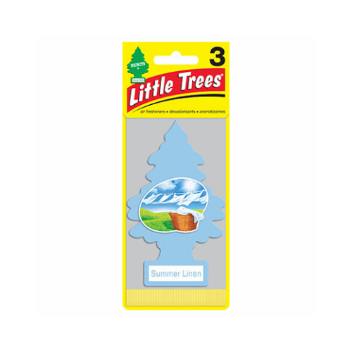 Little Trees U3S-32074 Car Air Freshener, Summer Linen Fragrance  pack of 3