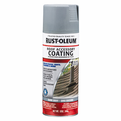 Rust-Oleum 302123 Roof Accessory Coating, Dark Gray, 12 oz Aerosol Can, Liquid