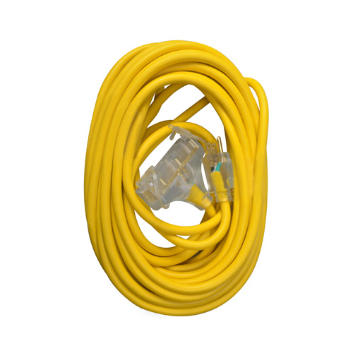 Master Electrician 04188ME 3-Outlet Extension Cord, 12/3 SJTW, Yellow, 50-Ft.