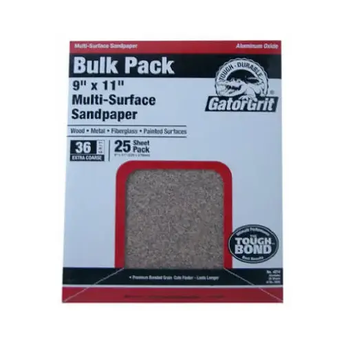 Sandpaper, Fine 180-Grit, 9 x 11-In., 25-Ct.