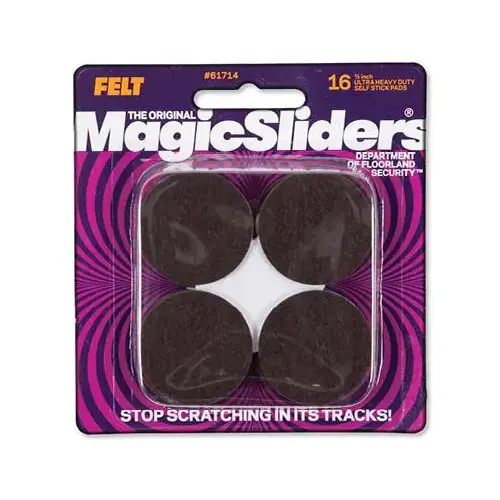 Protective Felt Pads, Self-Stick, Round, Brown, 1.5-In - pack of 8