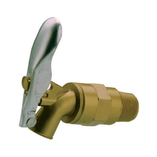 B&K 109-204 Self-Closing Drum and Barrel Faucet, 3/4 in Connection, MPT x Plain, Zamak Body, Brass