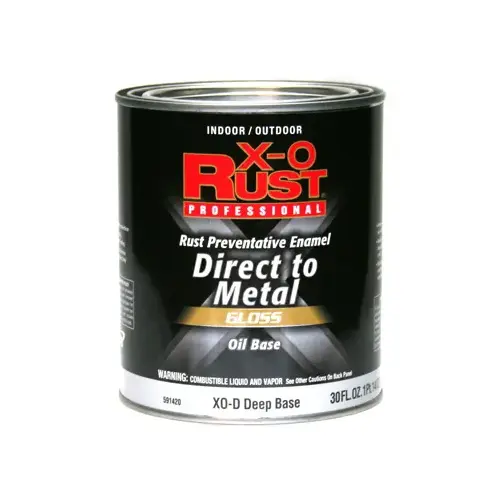 X-O Rust Premium Anti-Rust Oil-Base Enamel, Deep Base Gloss, 1 Qt.