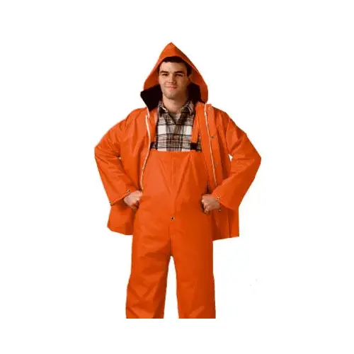 Blaze Orange Jacket/Bib Overall Complete Rainsuit, XXXL