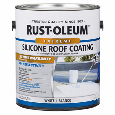 Rust-Oleum 308666 Silicone Roof Coating, White, 1-Gallon