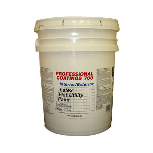 Good Interior/Exterior Latex Paint, Flat White, 5-Gallons