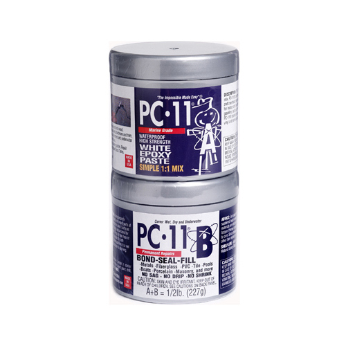 PROTECTIVE COATING CO PC11-1/2# PC-11 Marine-Grade Epoxy Adhesive, White, Paste, 0.5 lb Jar