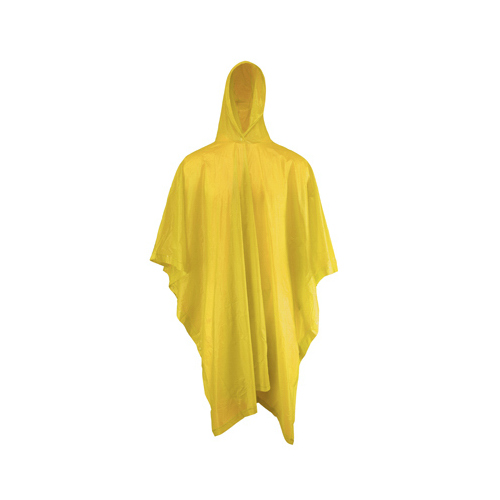 Safety Works 49106/Y Yellow Poncho, PVC, 50-In. x 80-In.