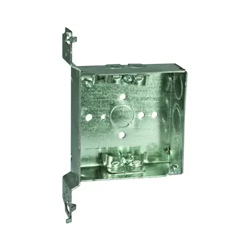 Welded Box with NMSC Clamp, 2 -Gang, 4 -Knockout, 1/2 in, 1/2 to 3/4 in Knockout, Steel, Gray