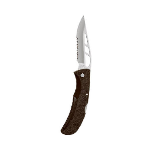 Serrated Clip Point Lockback Knife