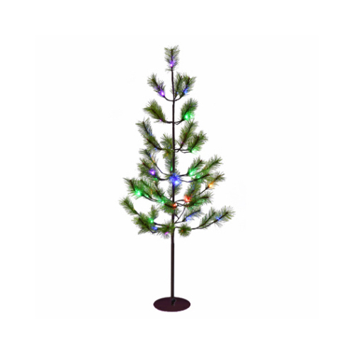 Australian Pine LED Tree, Twinkling Multi-Color LED Lights, 4-Ft.