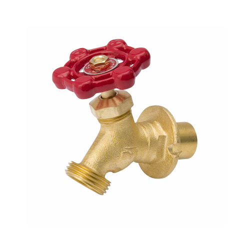 Sillcock Valve, 1/2 x 3/4 in Connection, Sweat x Male Hose, 125 psi Pressure, Brass Body