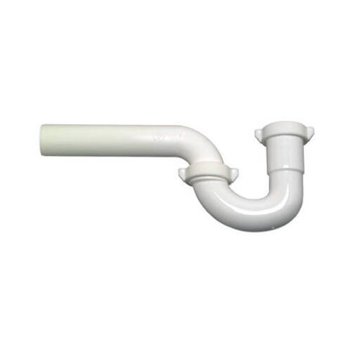 Lavatory/Kitchen Wall Drain Trap, White Plastic