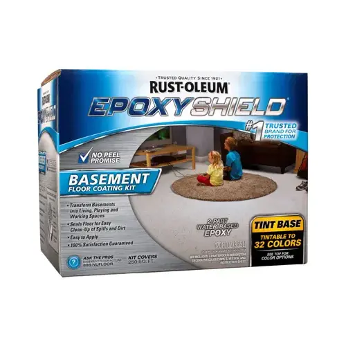 EPOXYSHIELD Basement Floor Coating Kit, Tint Base, Liquid