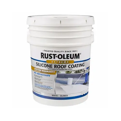 Silicone Roof Coating, White, 5-Gallons