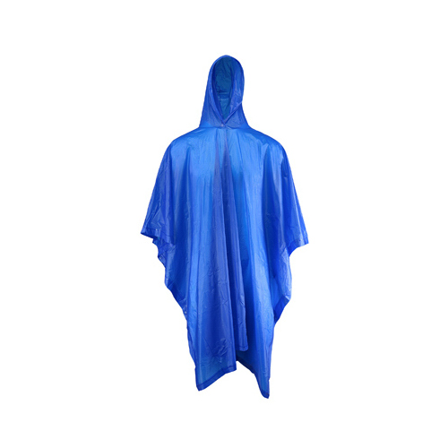 Safety Works 49106/O Blue Poncho, PVC, 50-In. x 80-In.