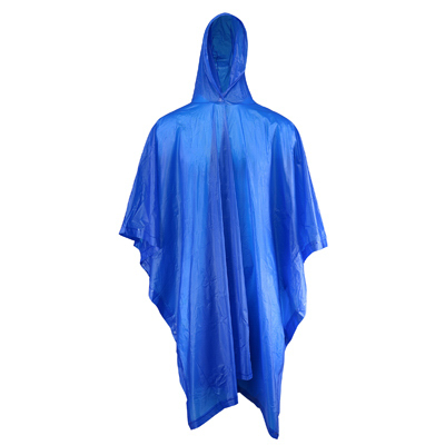 Safety Works 49106/O Blue Poncho, PVC, 50-In. x 80-In.