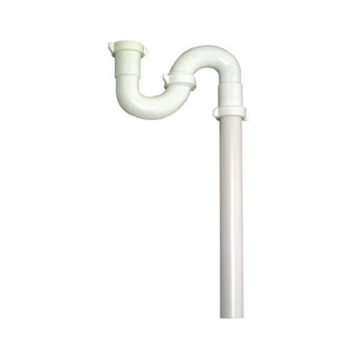 Master Plumber 480-145 Lavatory/Kitchen Floor Drain S Trap, White Plastic