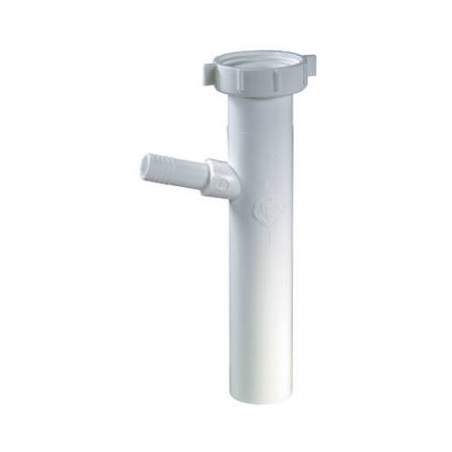 Dishwasher Branch Baffled Tailpiece, White Plastic