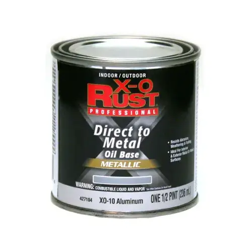 Premium Oil Base Paint, Gloss, Aluminum, Interior/Exterior, 1/2-Pt.