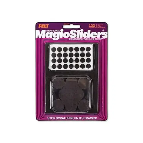 MAGIC SLIDERS L P 61979-XCP6 Protective Felt Pad Value Pack, Brown, Assorted - pack of 612