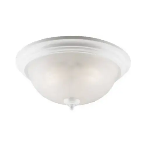 3-Light Flush Mount Ceiling White Fixture