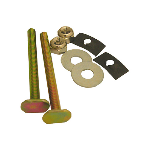 Solid Brass Toilet Bolts With Nuts And Washers, 0.25 x 2.5-In.