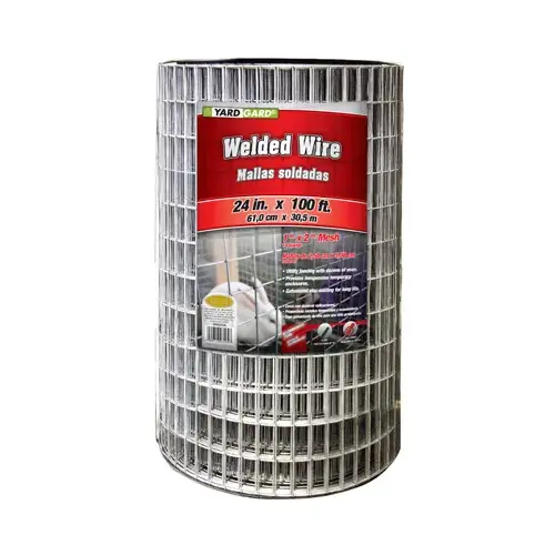 Galvanized Welded Wire Fence, 2 x 1-In. Mesh, 24-In. x 100-Ft.