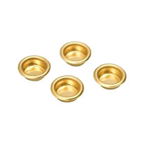 L.E. Johnson 15-3PPK3 Sliding Door Pull, Bright Brass Round, 3/4-In - pack of 4