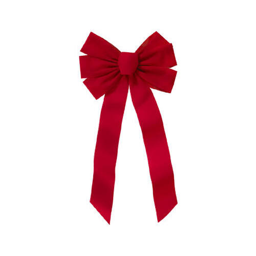 HOLIDAY TRIMS INC. 7964 Outdoor Bow, 1 in H, Velvet, Red