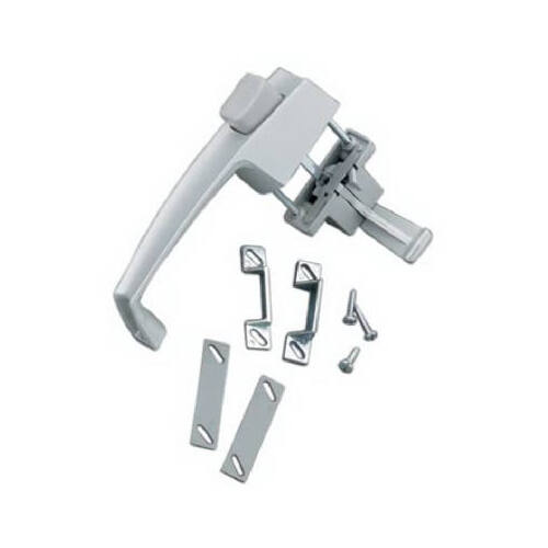 Pushbutton Latch, 3/4 to 1-1/4 in Thick Door, For: Out-Swinging Wood/Metal Screen, Storm Doors