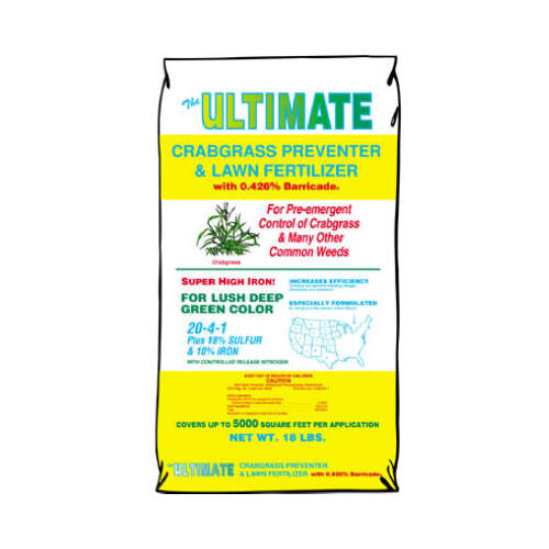 Crabgrass Preventer & Lawn Fertilizer with Barricade, 20-4-1, Covers 5,000-Sq.-Ft.