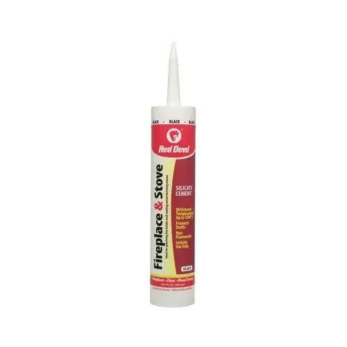 Red Devil 0466 Fireplace/Stove Repair Sealant, Black, 10.1-oz.