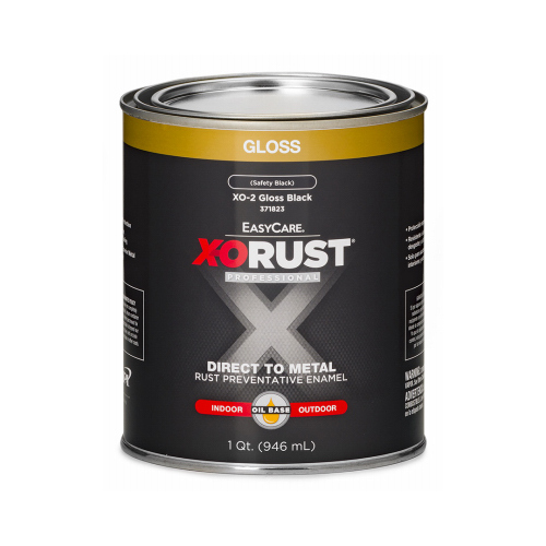 TRUE VALUE MFG COMPANY XO2-QT Premium Ant-Rust Oil-Base Enamel, Black Gloss, 1-Qt.