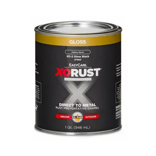 TRUE VALUE MFG COMPANY XO2-QT Premium Ant-Rust Oil-Base Enamel, Black Gloss, 1-Qt.