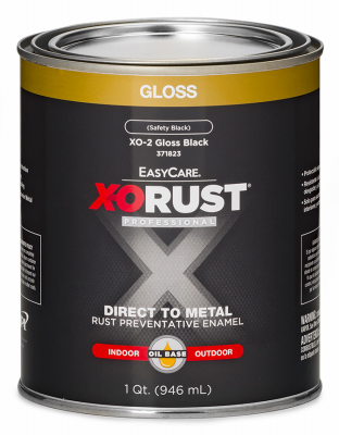 TRUE VALUE MFG COMPANY XO2-QT Premium Ant-Rust Oil-Base Enamel, Black Gloss, 1-Qt.