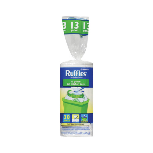 Ruffies 981587 Recycling Bags, 13-Gallons, 30-Ct.